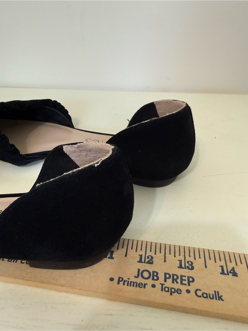 Sole Society Black Pointed D'Orsay Flats with Ruffle Detail Size 9.5 - Picture 7 of 9